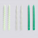 Set de 6 bougies longues mint, light grey, et green - Hay
