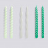 Set de 6 bougies longues mint, light grey, et green - Hay