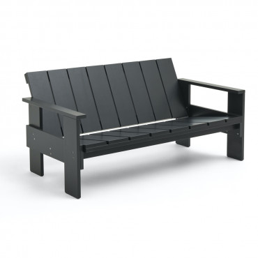 Banc lounge outdoor avec accoudoirs Crate L.134,5 cm - Gerrit Rietveld - Hay