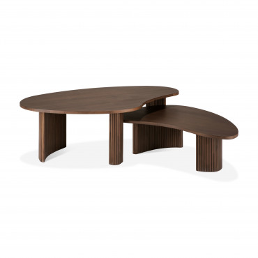 Table basse BOOMERANG en teck vernis brun - Ethnicraft