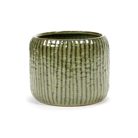 Cache pot en céramique XXL green sixties Ø20*H.16 cm - Serax