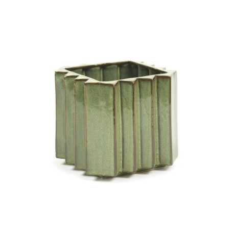 Cache pot en céramique L green sixties H.14,5 cm - Serax